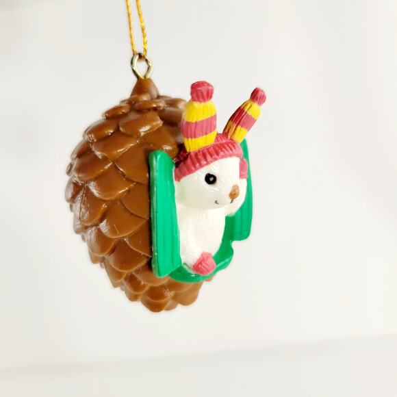 Vintage Avon Rabbit in Pinecone Christmas Ornament - Picture 2 of 4